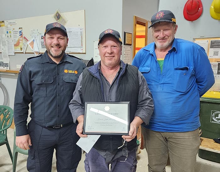 Honours for veteran Marion Bay firies