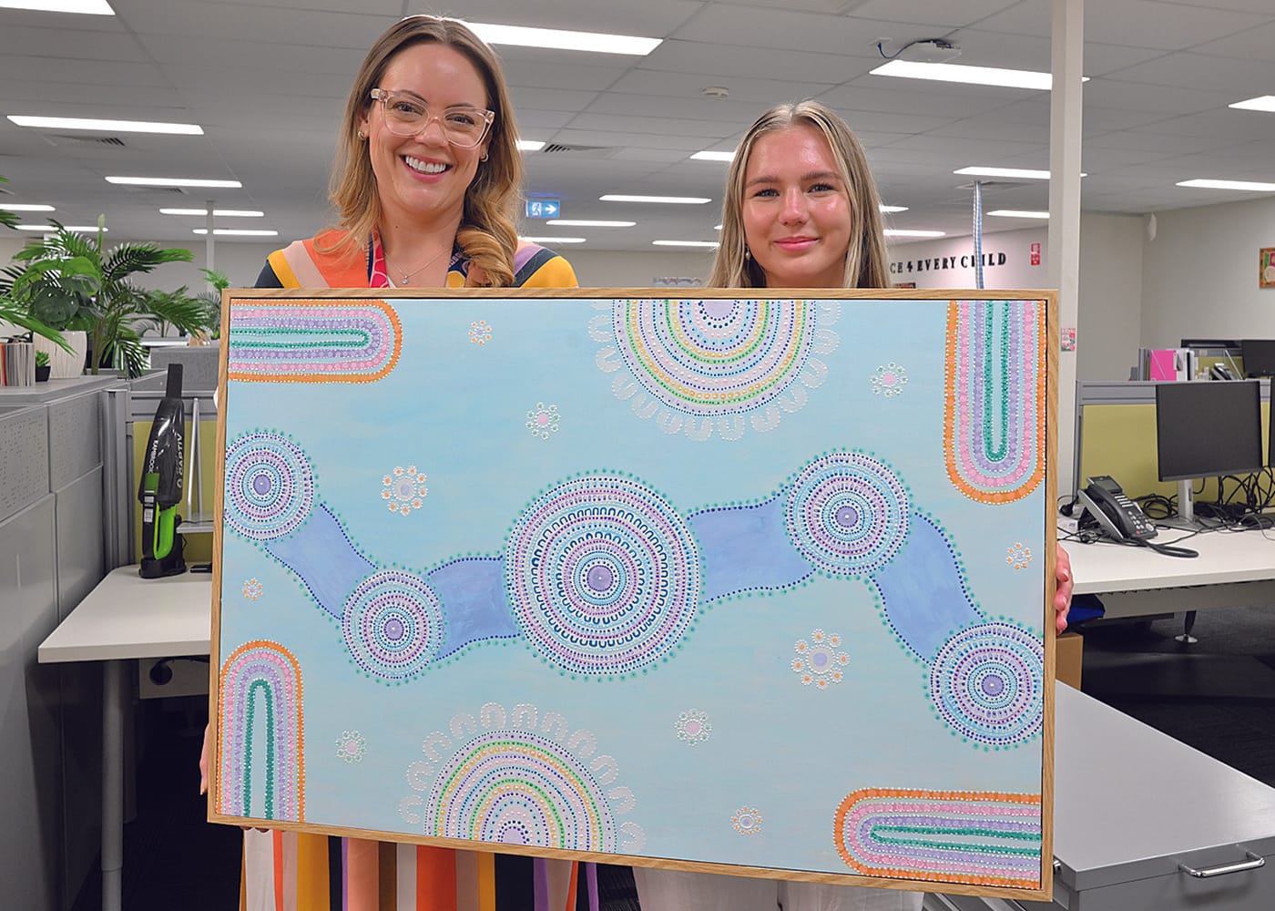 Aboriginal artwork installed in education office