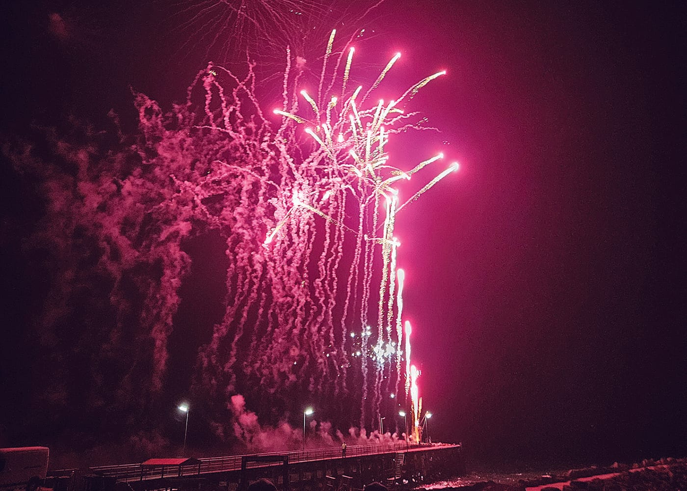 Australia Day: Fireworks light up at Point  Turton