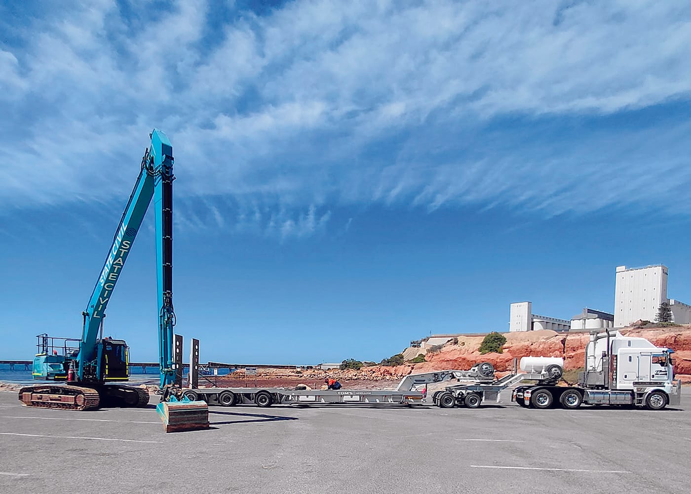 Sea wrack clean-up at Ardrossan boat ramp