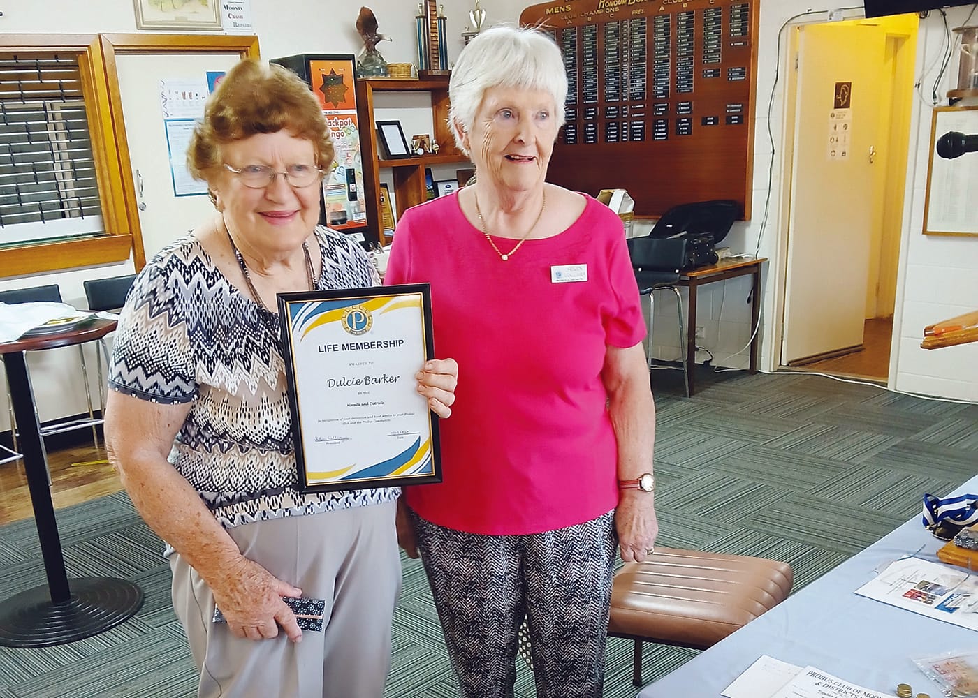Life membership and OAM recognised at Probus