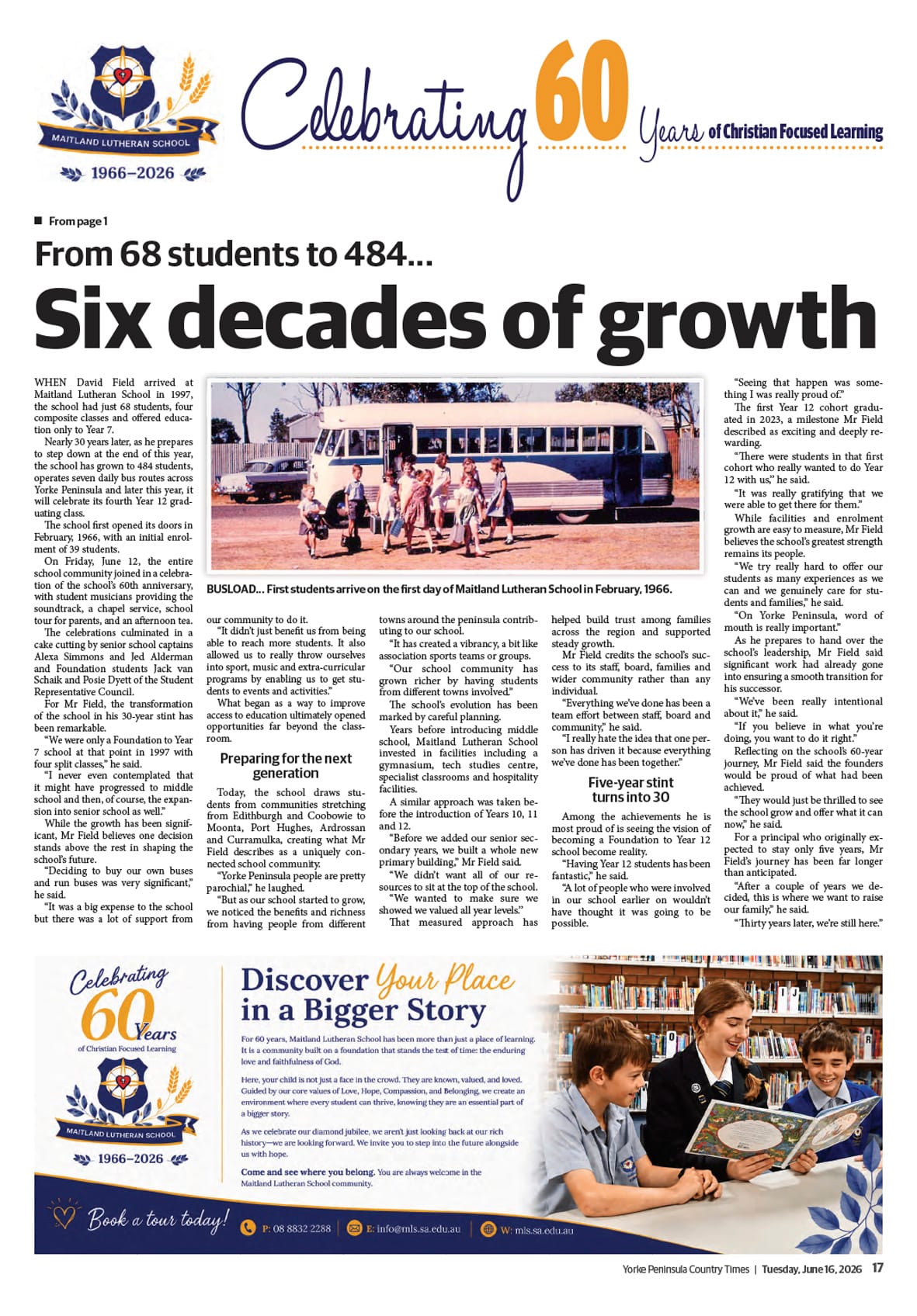 Maitland Luthern School 60 year celebration  post
                                image