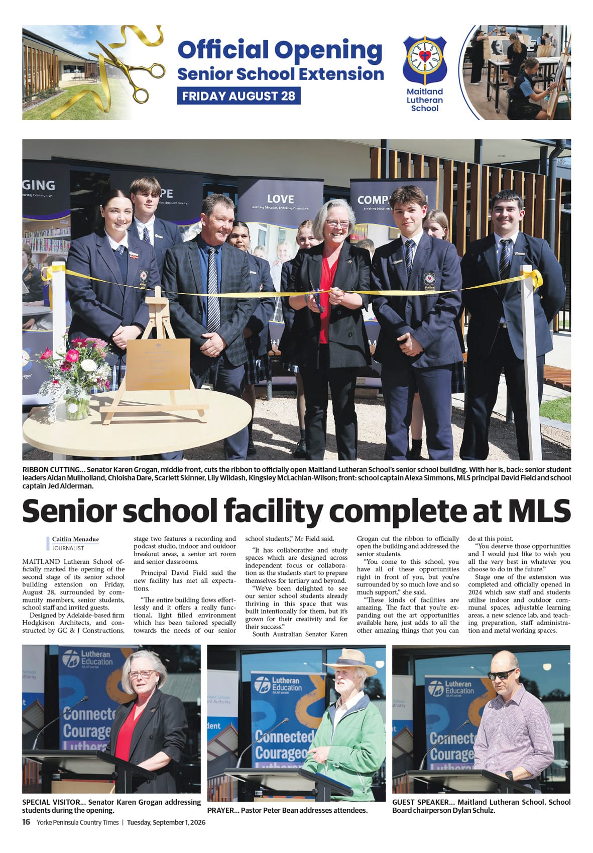 Maitland Lutheran School senior school extension opening