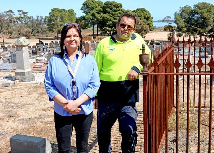 Chain comes down at cemetery post image