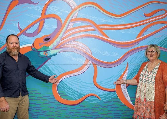 Iconic squid inked on museum wall post image