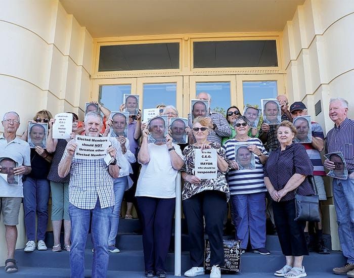 Ratepayers protest councillor suspension post image