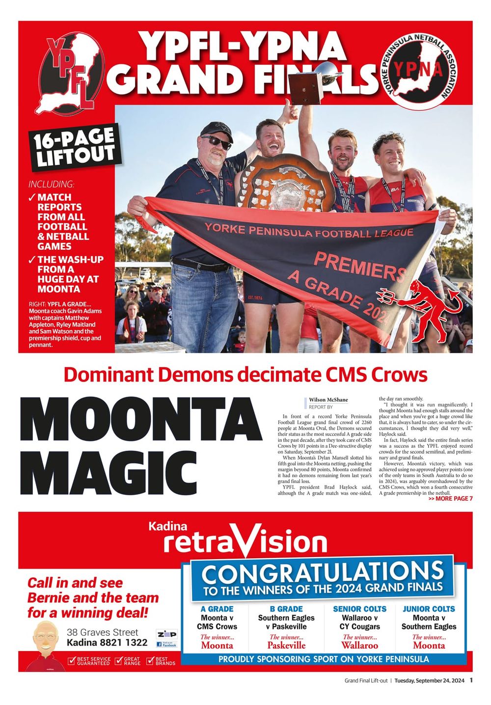 YPFL/YPNA Grand Final lift out 2024 post image