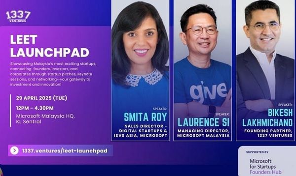 1337 Ventures Launches Leet Launchpad and Becomes Malaysia’s First Microsoft for Startups Champion.
