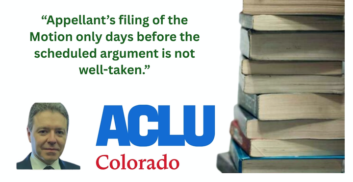 On Eve of Hearing, Appeal in Key Colorado Book Ban Case is Suddenly Abandoned