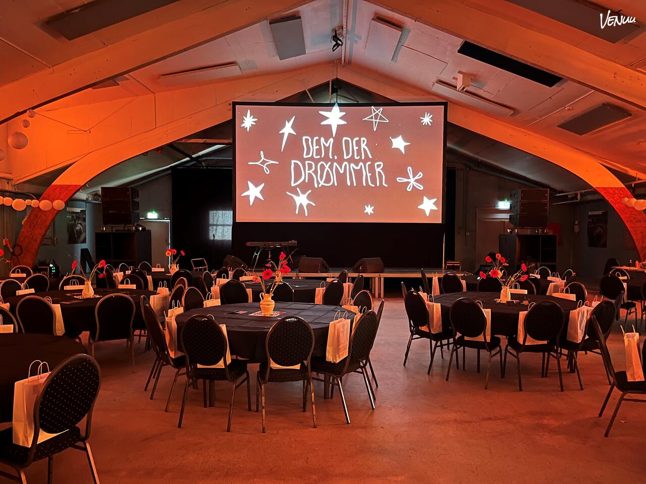 Råt og rummeligt eventlokale med vandudsigt og urban stemning – perfekt til en uformel og cool 40 års fødselsdag.