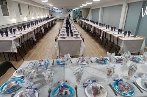 Moderne selskabslokale ved padelcenter med plads til 80 personer og mulighed for aktivitet