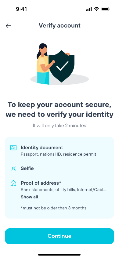 This is an example of one KYC step from a provider included in Invity's comparison tool. From Banxa.