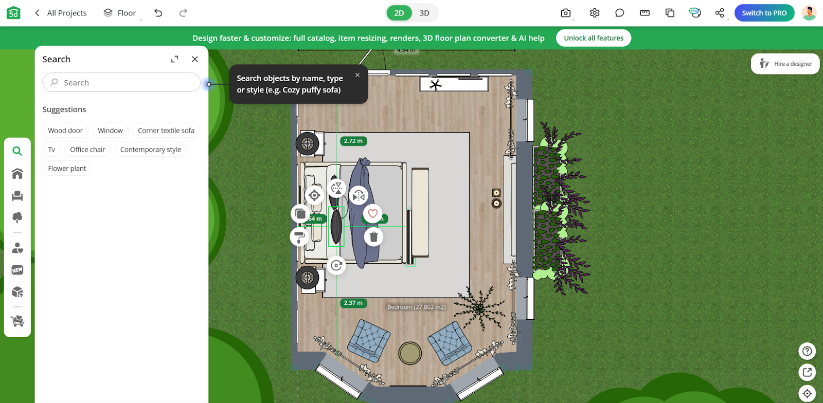 Planner 5D – Even when a product is clicked, no purchase button appears