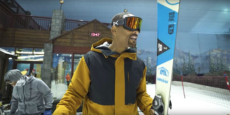 Hollywood Superstar Will Smith Has a Go on the Indoor Slopes of Ski Dubai