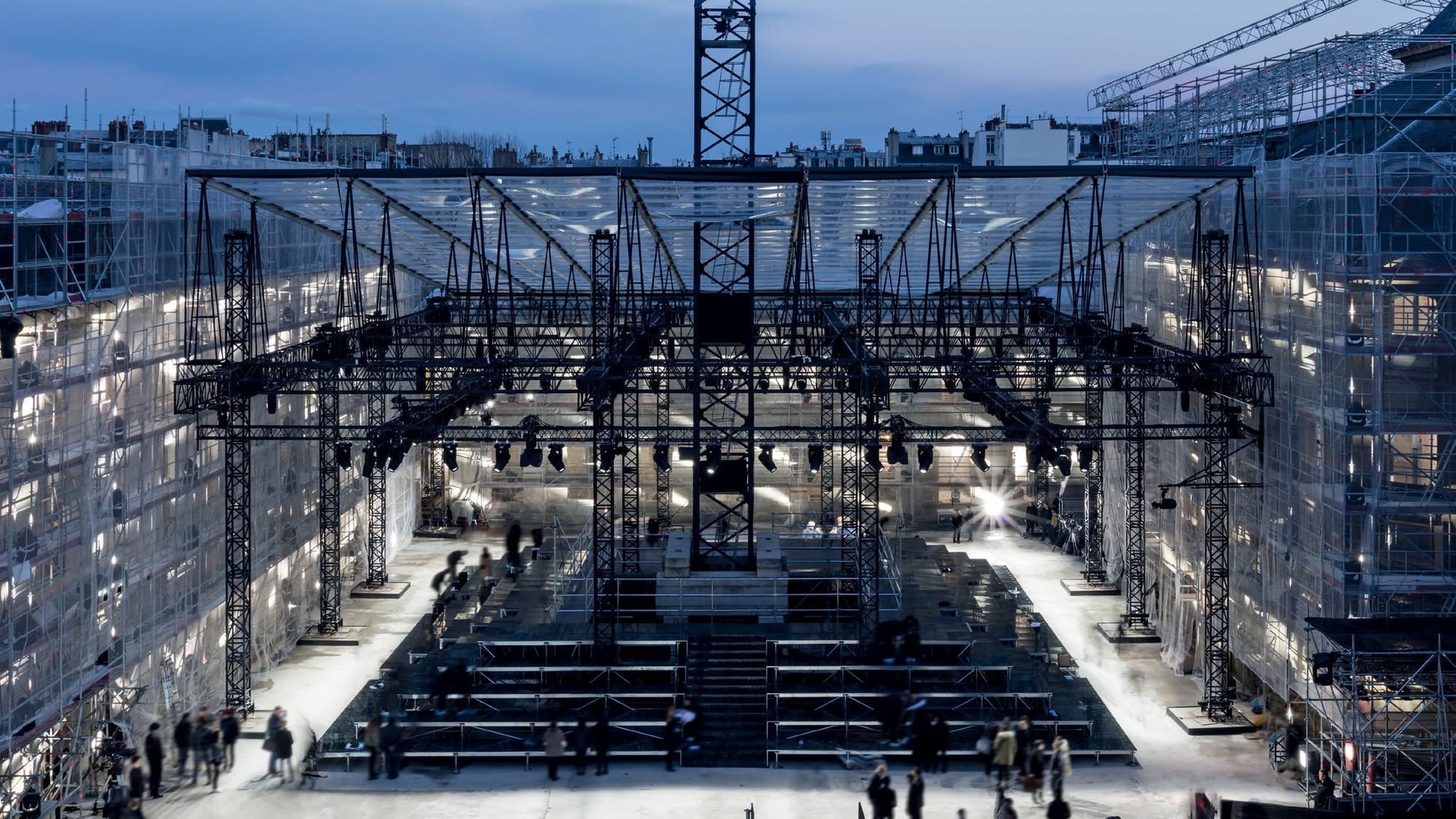 Raw Scene: Anthony Vaccarello Stages Saint Laurent's Autumn 2017 Collection on the Left Bank