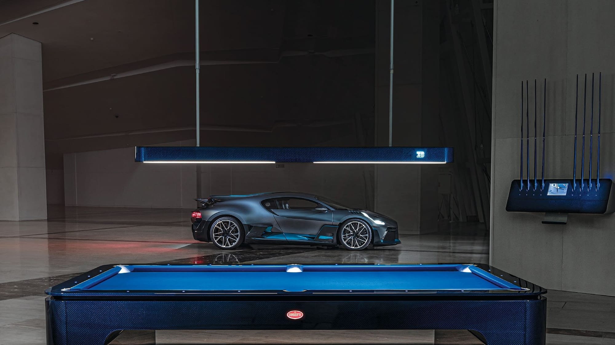 Bugatti and IXO unveil the world's most expensive carbon-fibre pool table