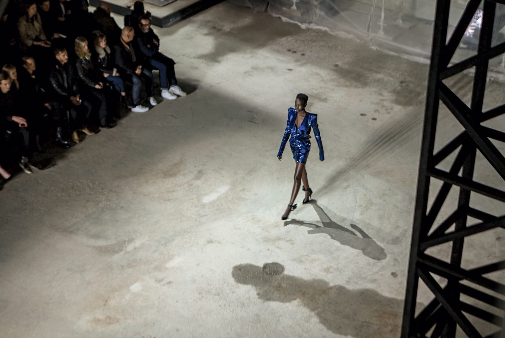 Raw Scene: Anthony Vaccarello Stages Saint Laurent's Autumn 2017 Collection on the Left Bank