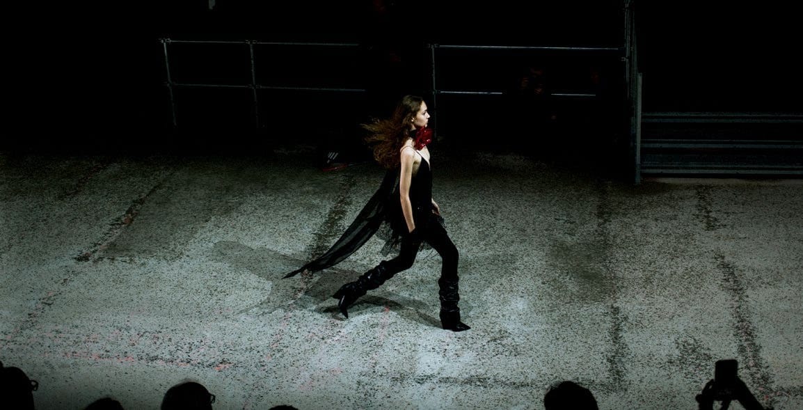 Raw Scene: Anthony Vaccarello Stages Saint Laurent's Autumn 2017 Collection on the Left Bank