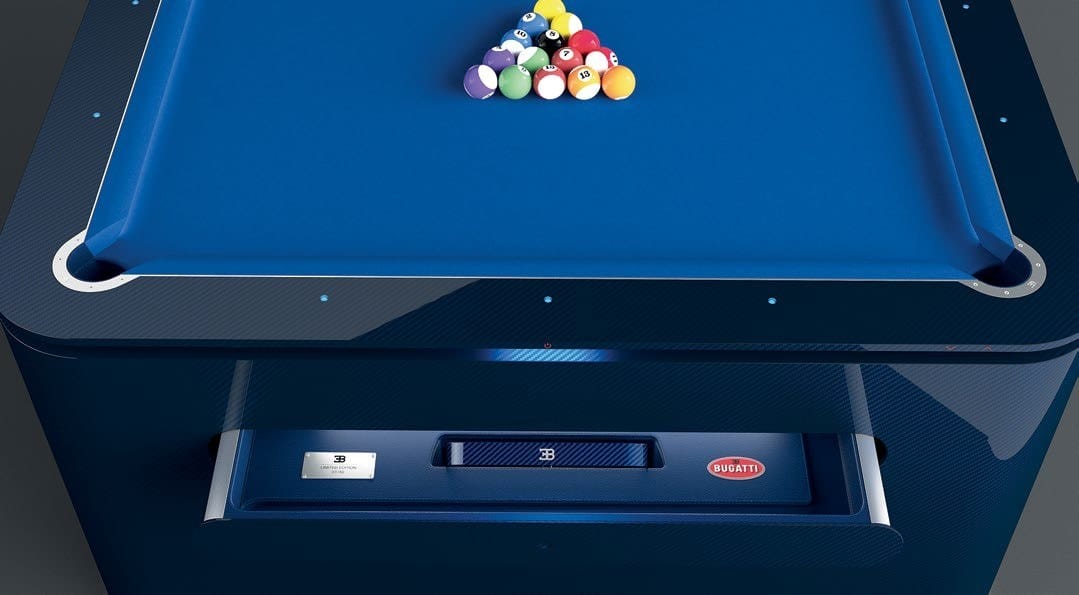 Bugatti and IXO unveil the world's most expensive carbon-fibre pool table