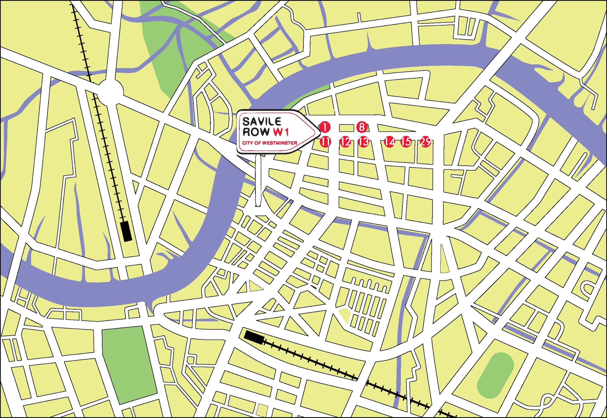 Savile Row Map Piece