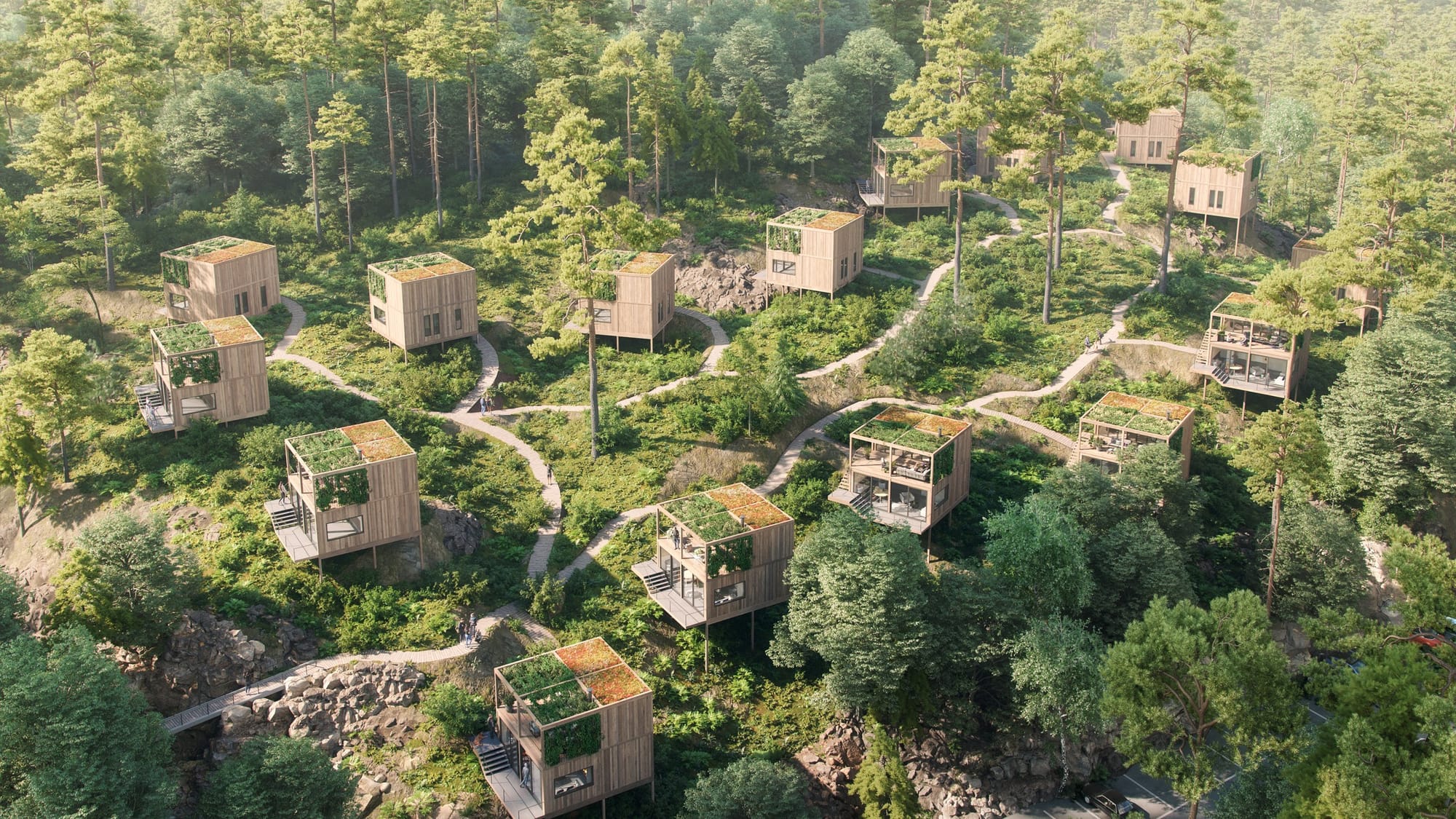 A Light Touch: Spacegroup's Movikheien Cabin Resort on Norway's Coast