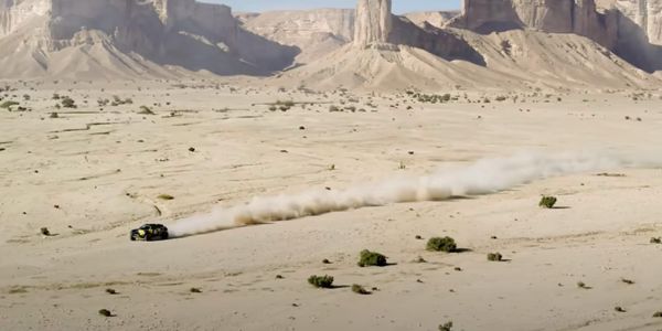 Cool Footage of Ken Block in Saudi Arabia Taking on the Dakar Rally in an Electric Off-Roader