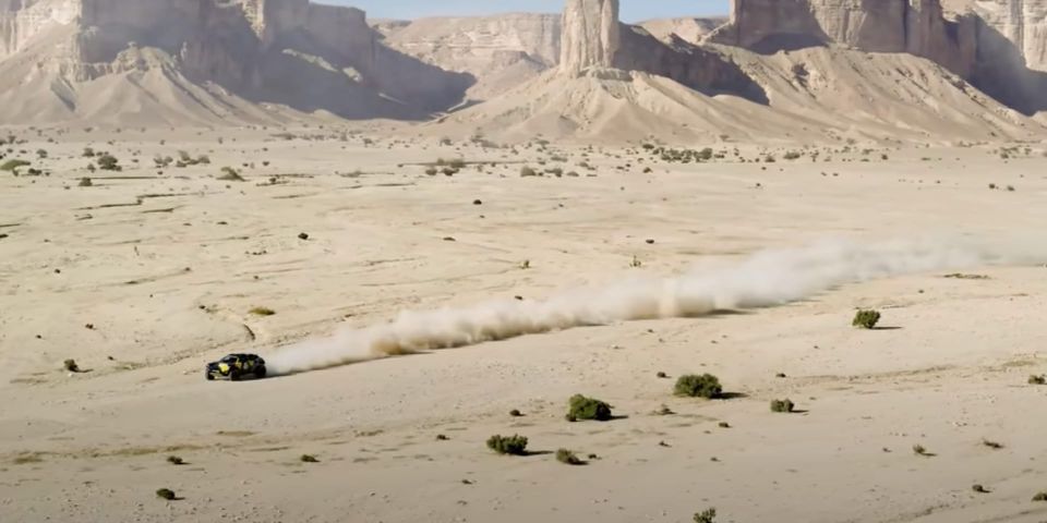 Cool Footage of Ken Block in Saudi Arabia Taking on the Dakar Rally in an Electric Off-Roader