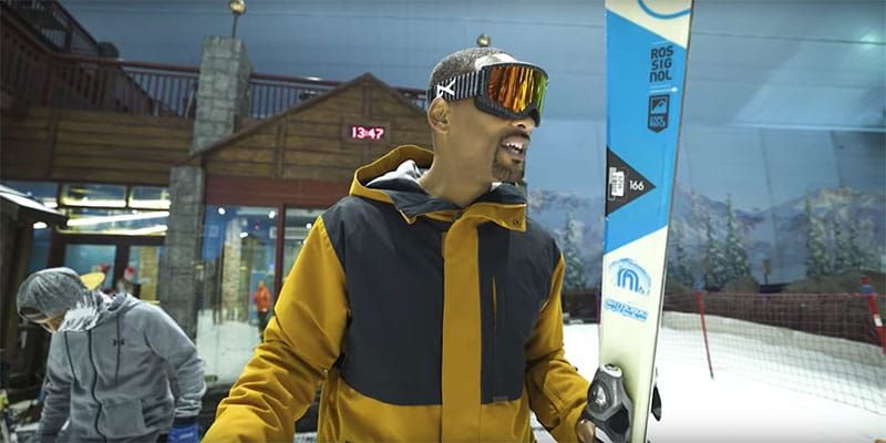 Hollywood Superstar Will Smith Has a Go on the Indoor Slopes of Ski Dubai
