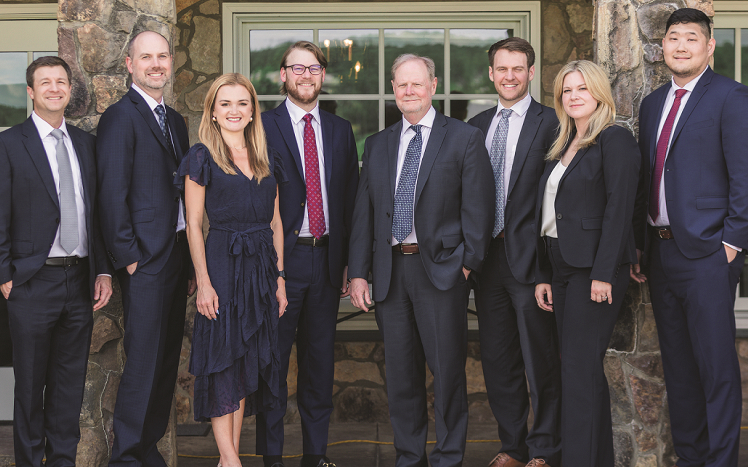 Left to right: Alexander S. Brown, Managing Director and Financial Advisor; Lane Thomas, Senior Business Associate; Carly Kacvinsky, Registered Client Associate; Hunter Brammer, Senior Financial Associate; William F. Brinkley, Managing Director and Financial Advisor; Taylor Brinkley, Financial Advisor; Victoria Roberts, Senior Business Associate; and John Kim, Client Associate, the Brown-Brinkley Group