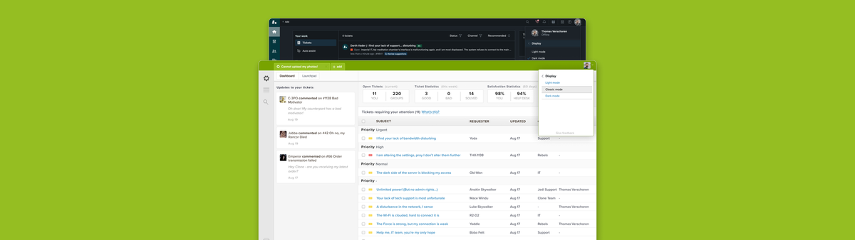 Classic mode for Zendesk