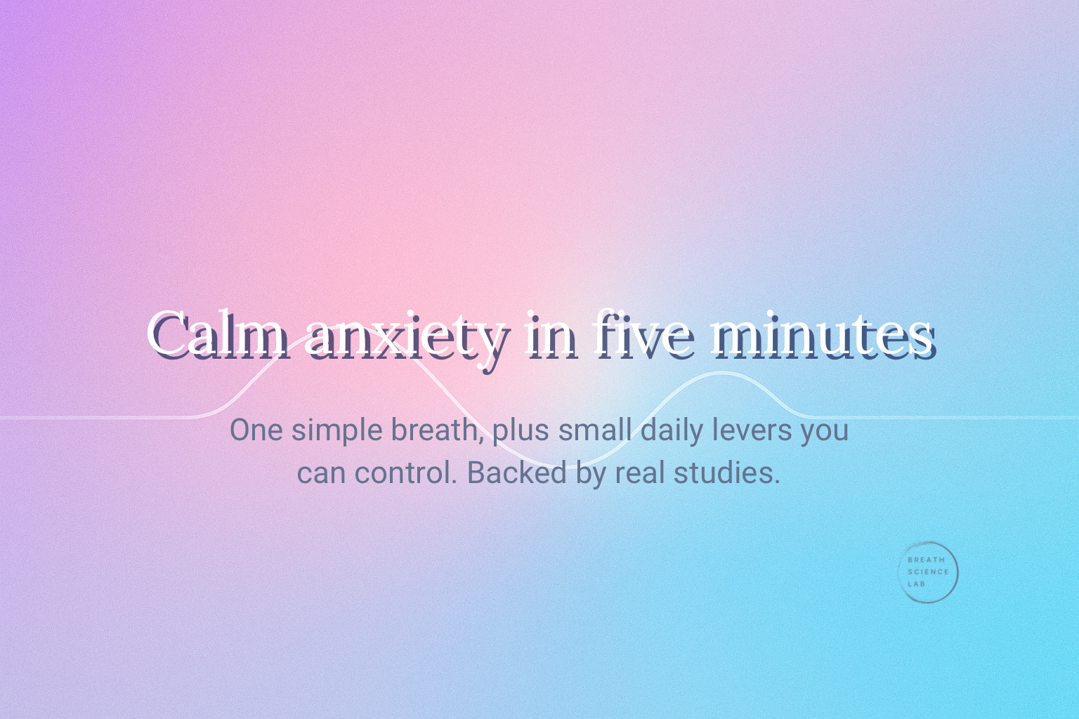 Soft lavender to aqua gradient with a subtle breathing wave, calm focus