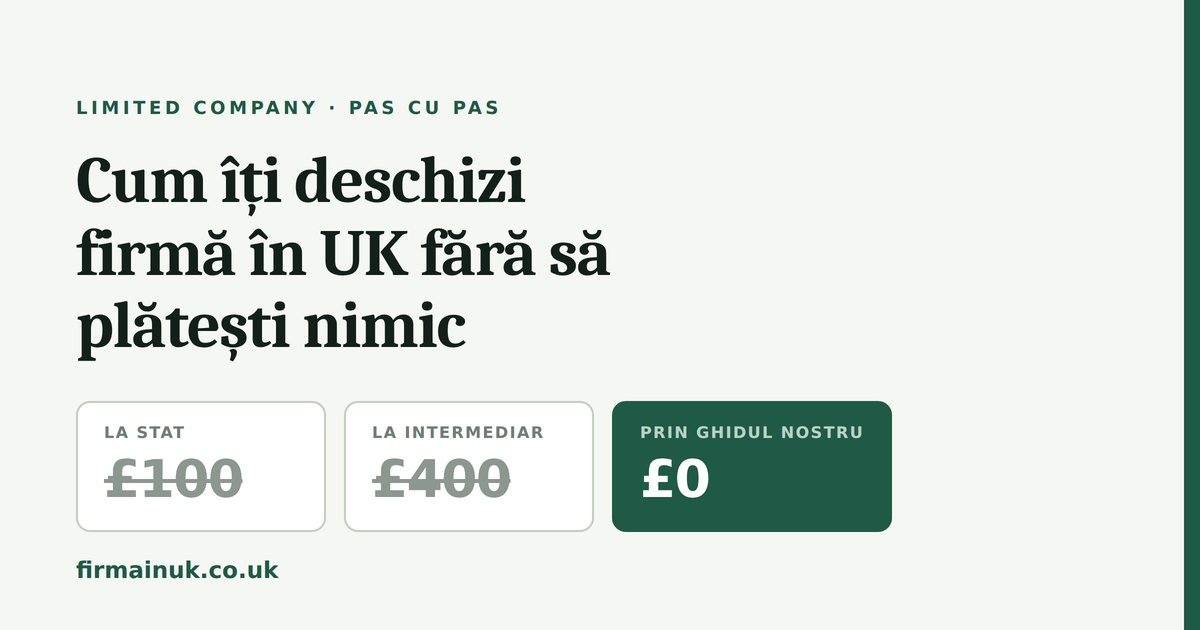 Cum sa iti deschizi o firma in UK complet GRATUIT in 24 de ore