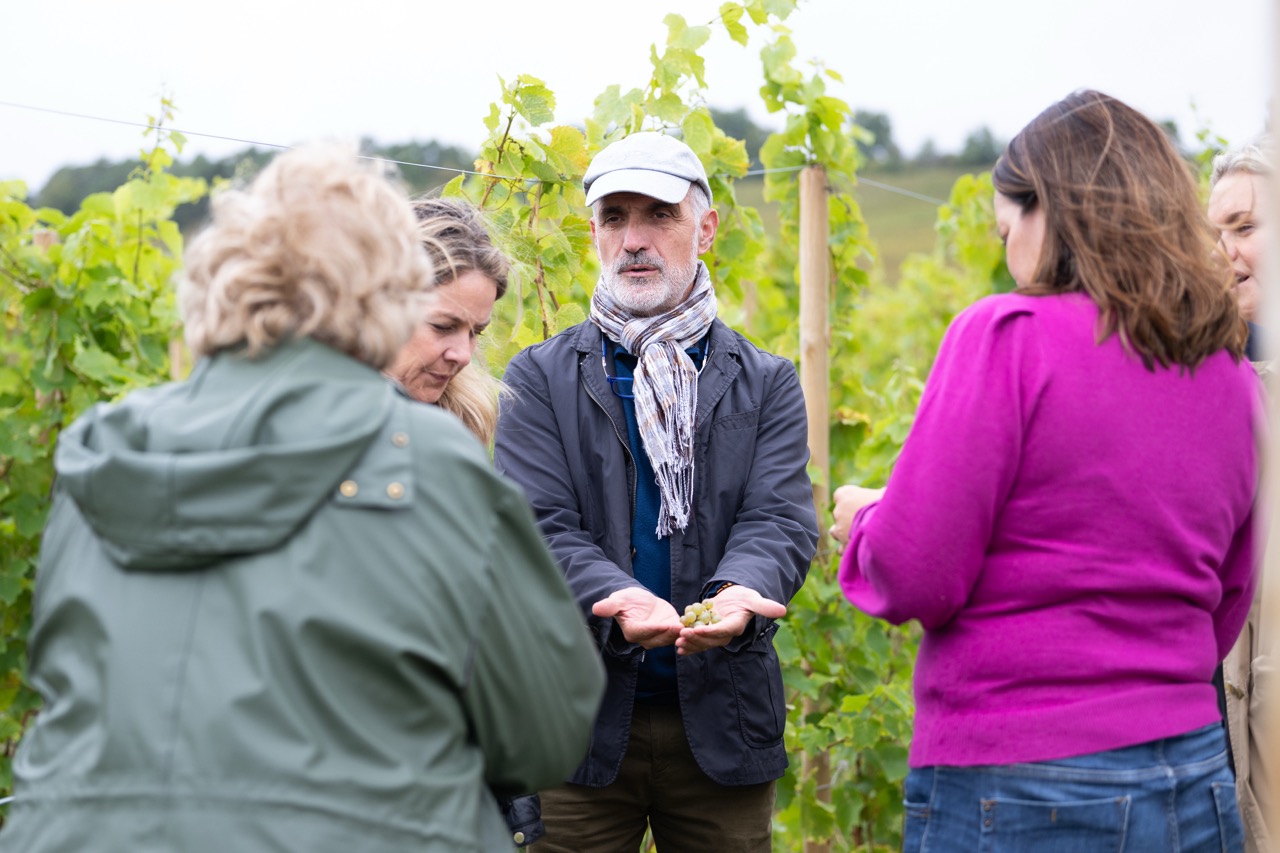 Michel Drappier in the vineyards