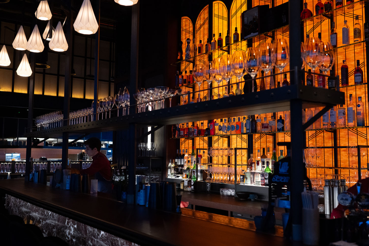 The bar at Lucky Cat