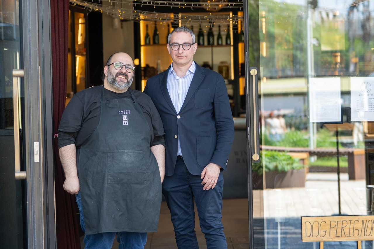 David Farber and Chef Gonzalo at Porte Noire restaurant in Kings Cross