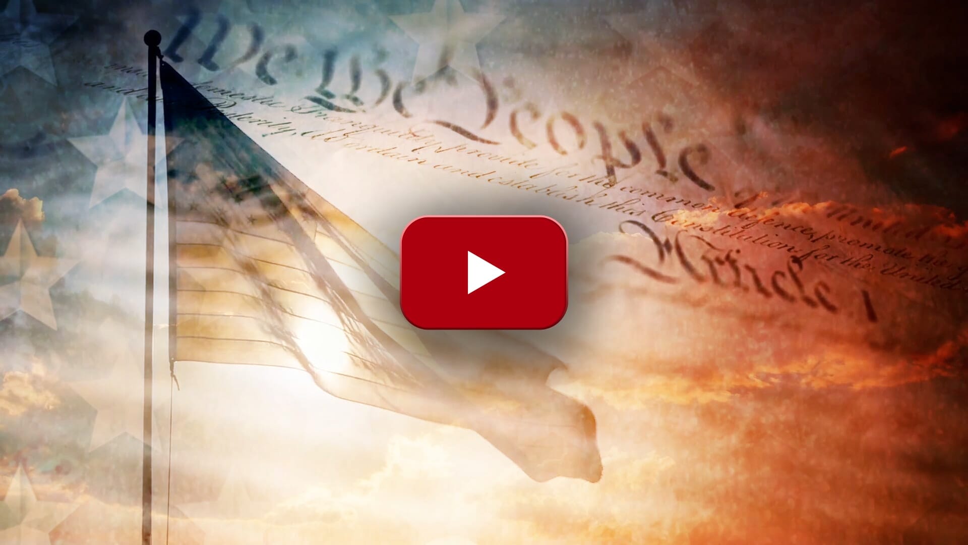 American flag and Constitution with play button