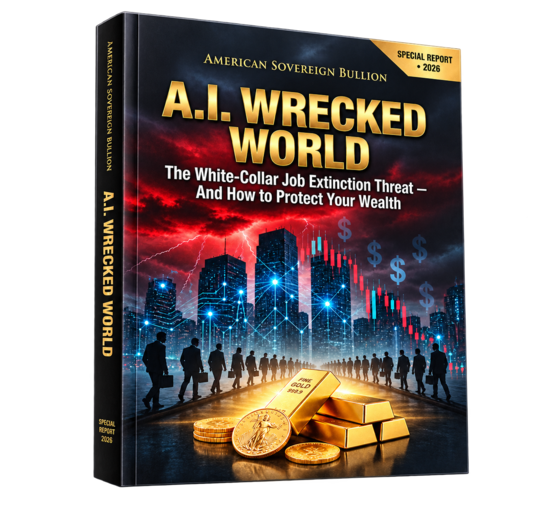 A.I. Wrecked World report cover with gold bars