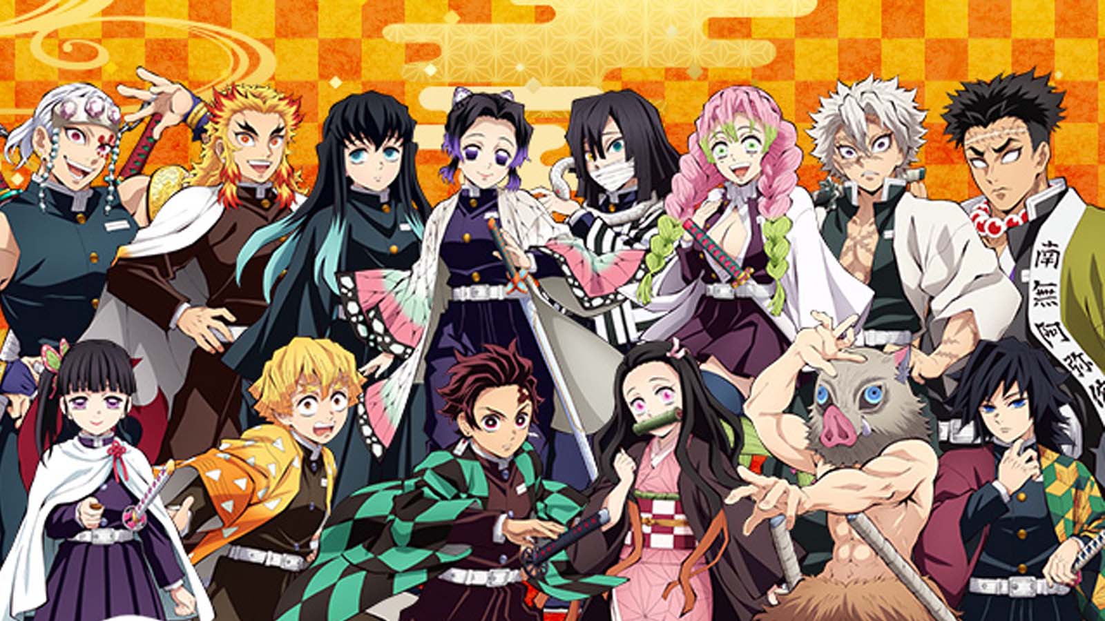 A group of anime characters
Description automatically generated