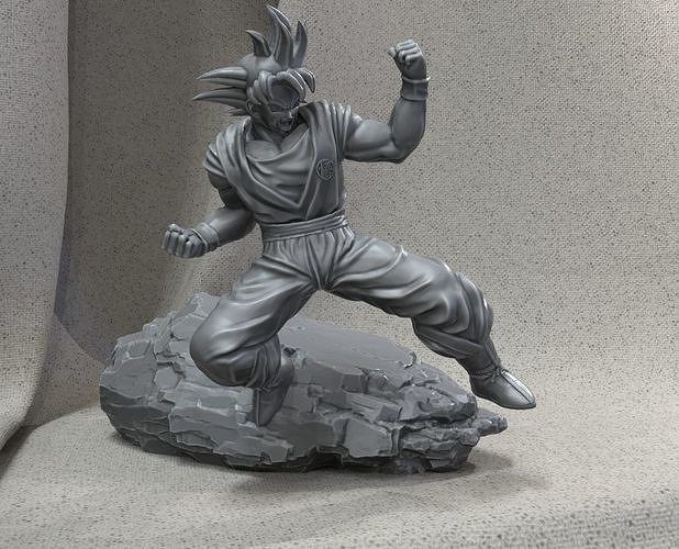 A statue of a person jumping on a rock

Description automatically generated