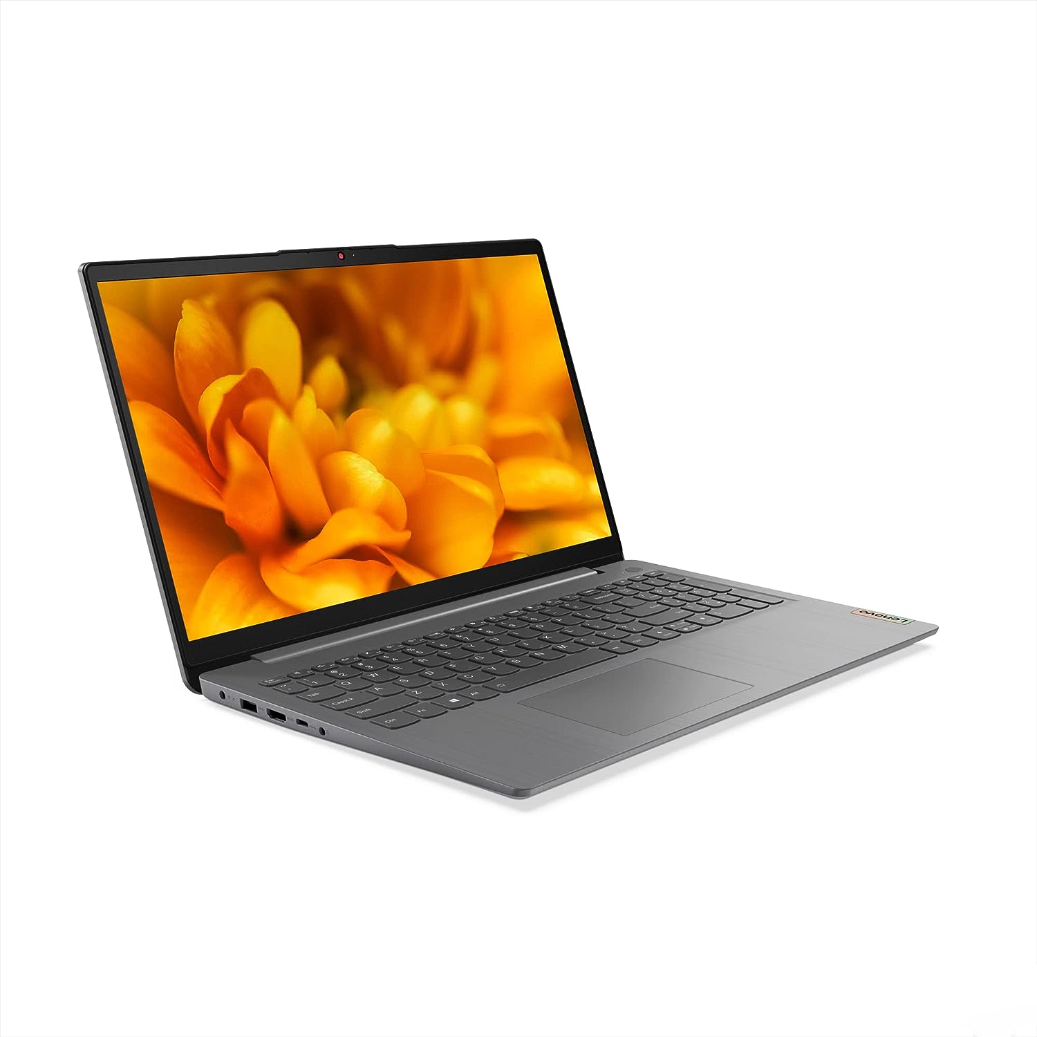 A computer with a flower on the screen

Description automatically generated