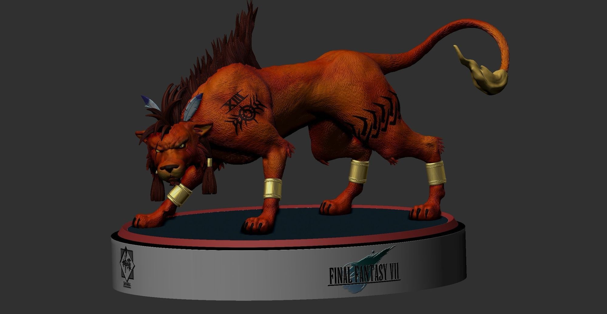 A statue of a lion

Description automatically generated