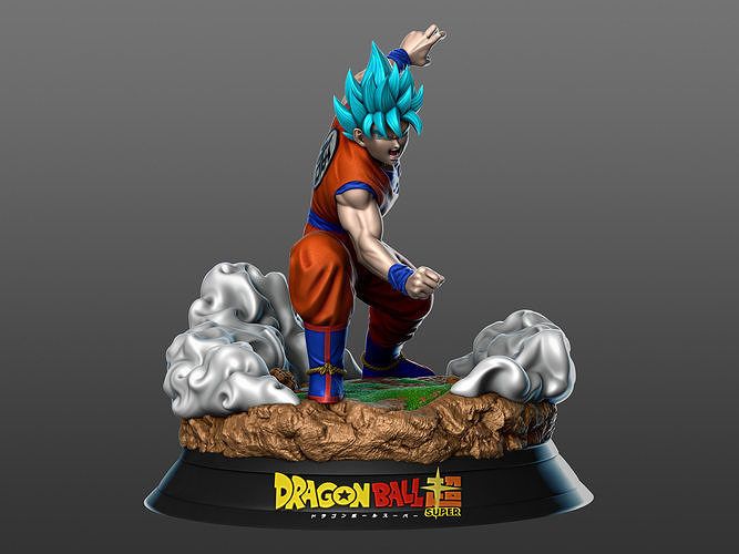 A statue of a person with blue hair

Description automatically generated