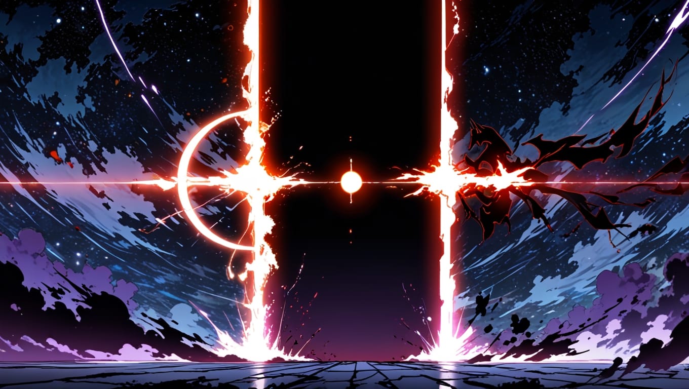 Domain Expansion clash — Unlimited Void vs Malevolent Shrine in Jujutsu Kaisen