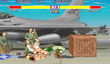 Boss character fight in Street Fighter II arcade