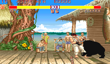 Blanka electric attack in Street Fighter II arcade
