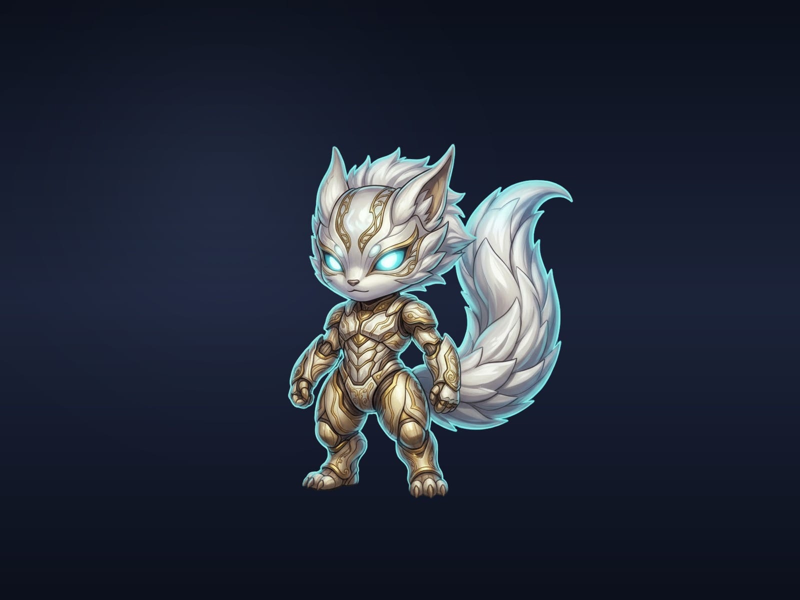 Shiro — the white kitsune, chase variant, the apex of Wave 1