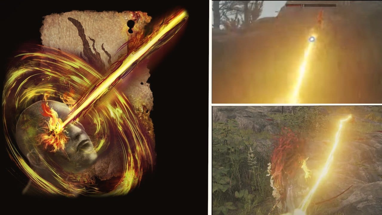 The yellow flame of frenzy bursting forth in Elden Ring
