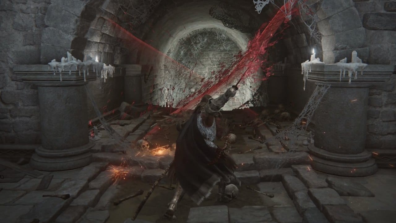 Rivers of Blood Corpse Piler bloody slash attack in Elden Ring
