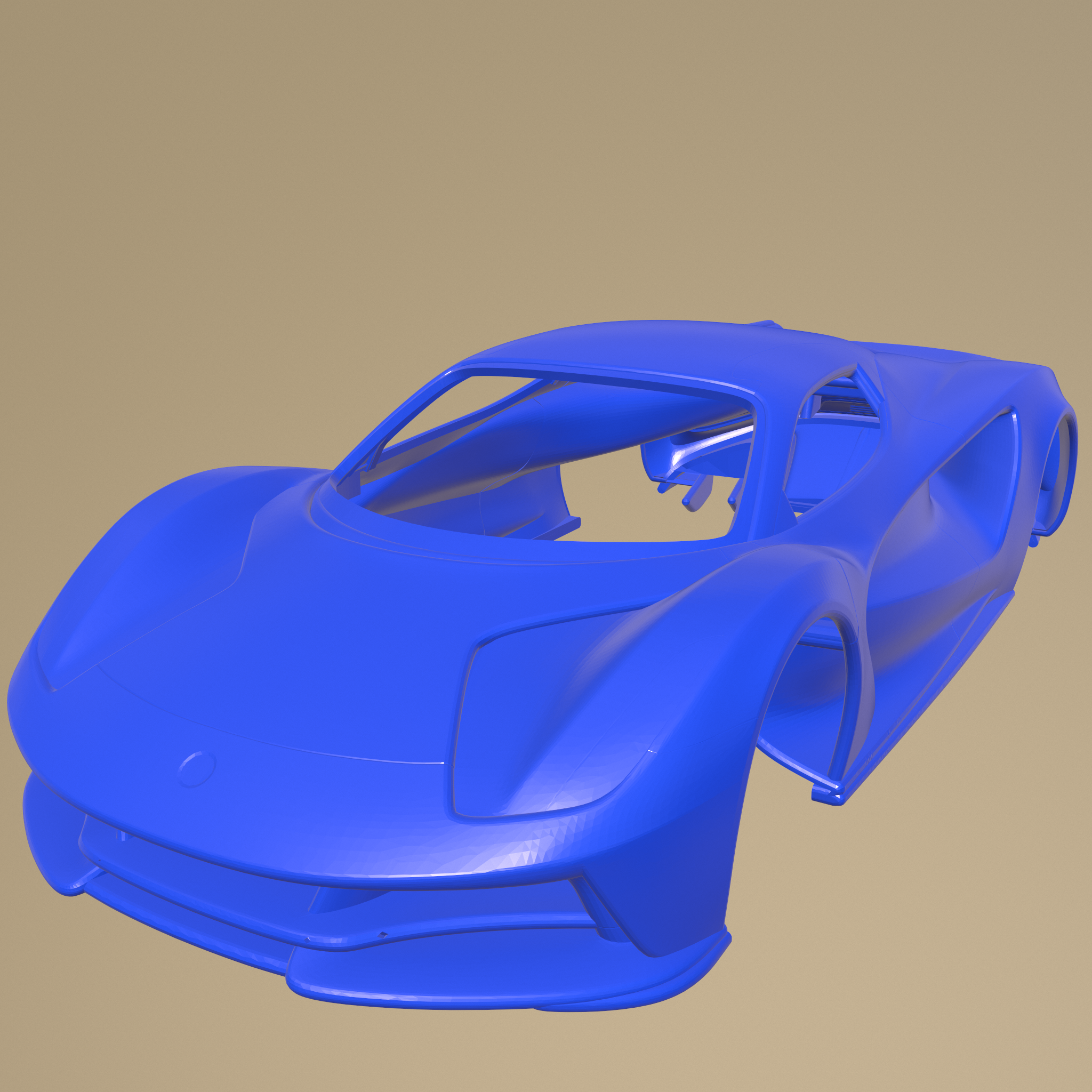3D-printable Lotus Evija car body with Venturi tunnels