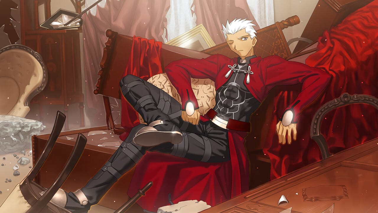 Archer in a scene from the Fate/stay night REMASTERED visual novel